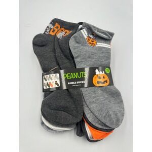 10-Pairs Peanuts Halloween Snoopy & jack-O'-Lantern Ankle Socks Men's Multicolor